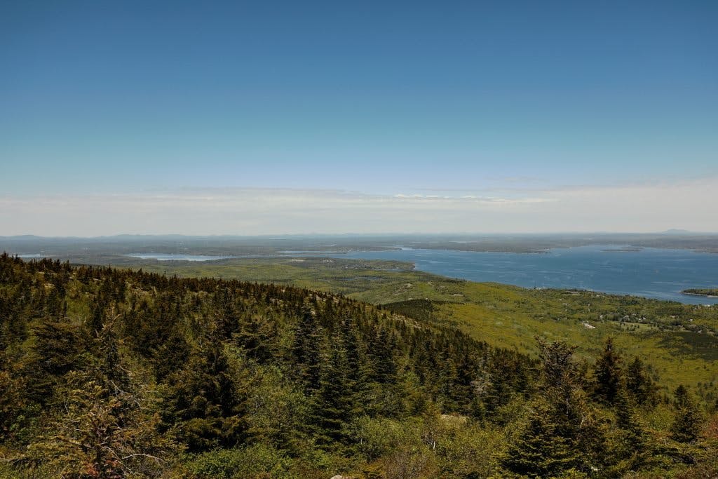 Scenic lookout over Acadia National Park