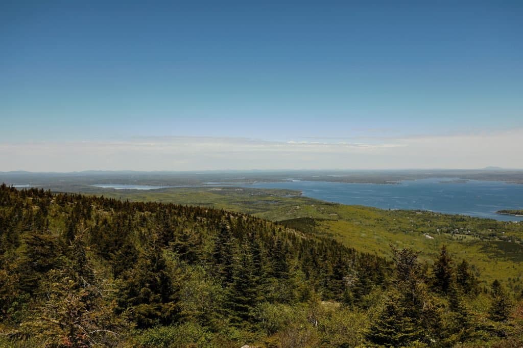 Scenic lookout over Acadia National Park