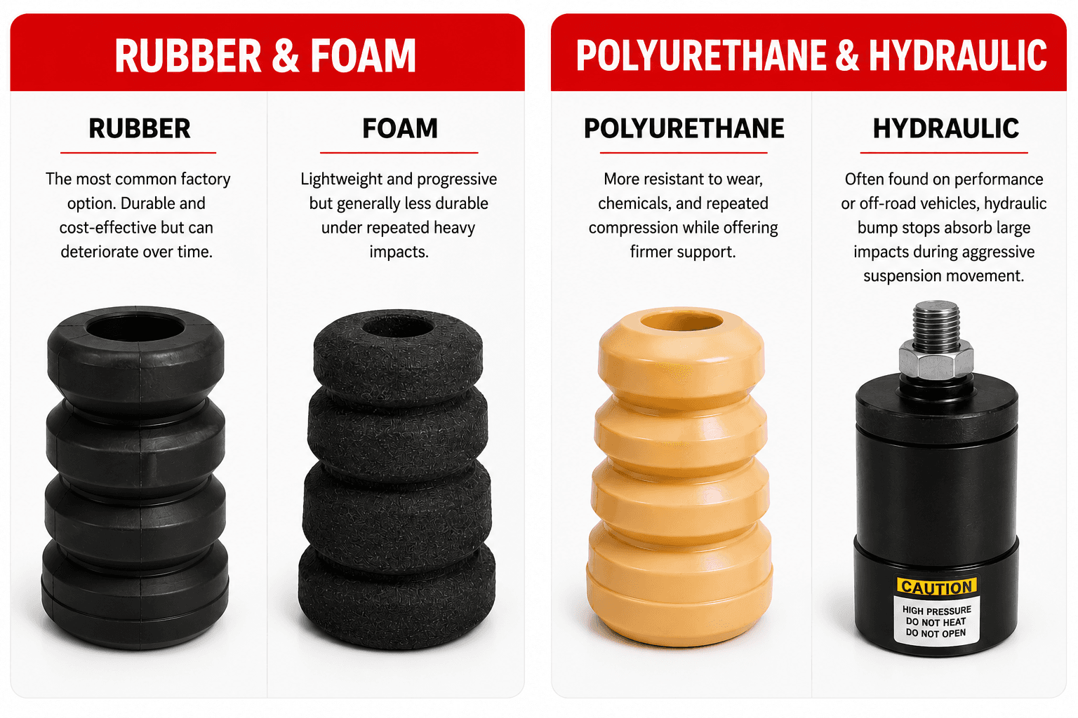 types of jounce bumpers bump stops